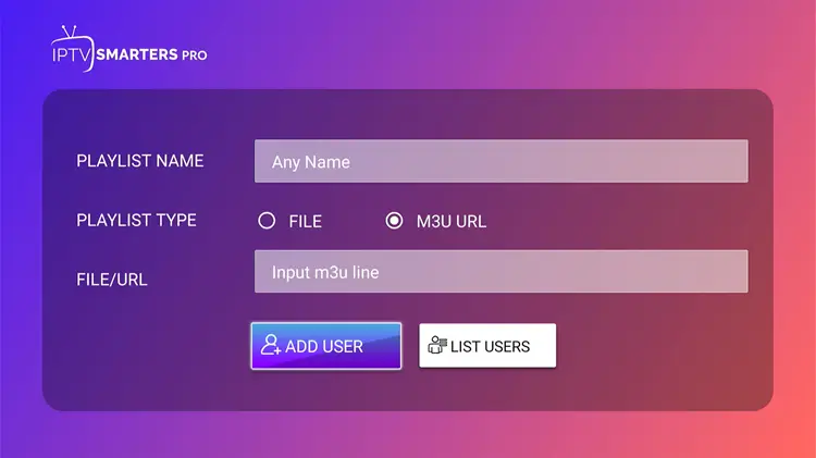 Entering IPTV subscription details
