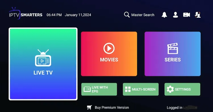 IPTV successfully set up on IPTV Smarters Pro