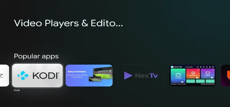Scroll and select Kodi