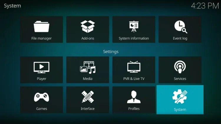 Click on System