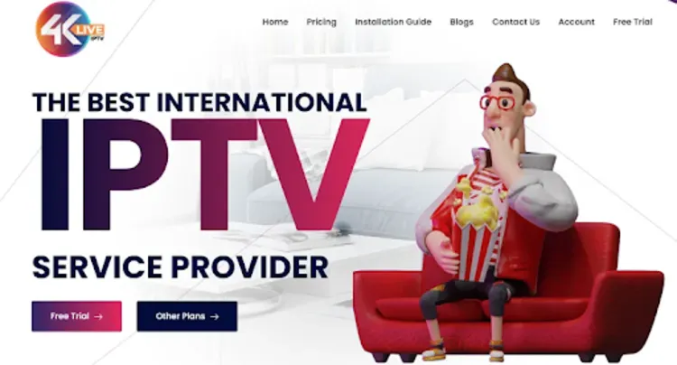 4K Live IPTV homepage