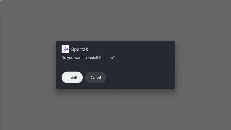 Confirming SportzX install on Onn TV
