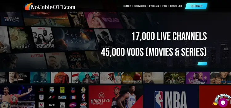 NoCableOTT IPTV homepage