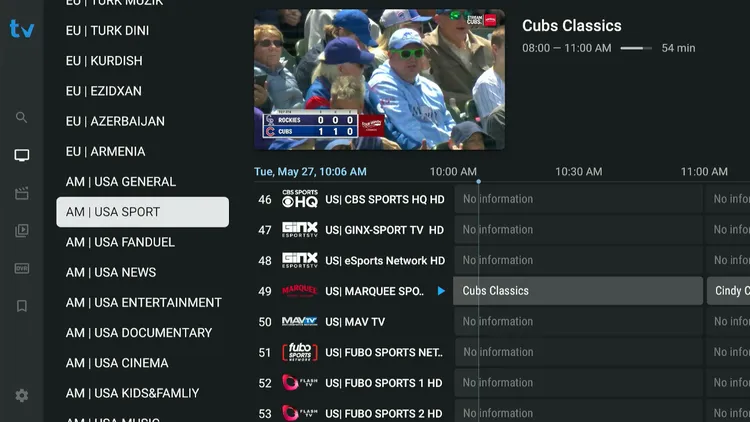 Mega OTT IPTV homepage