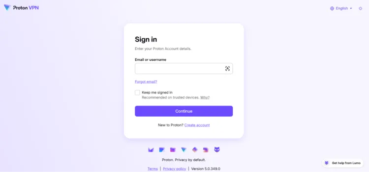 Creating a new Proton VPN account
