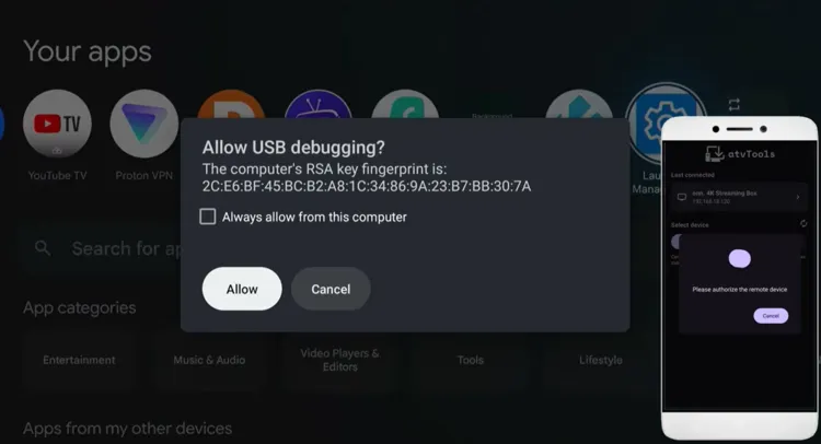 Confirming the ATV Tools connection