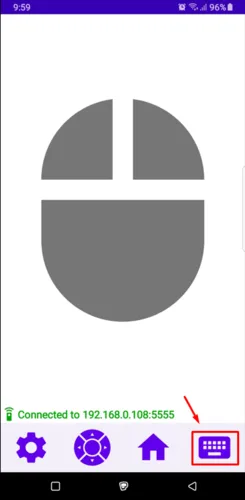 Tapping the keyboard icon to type text