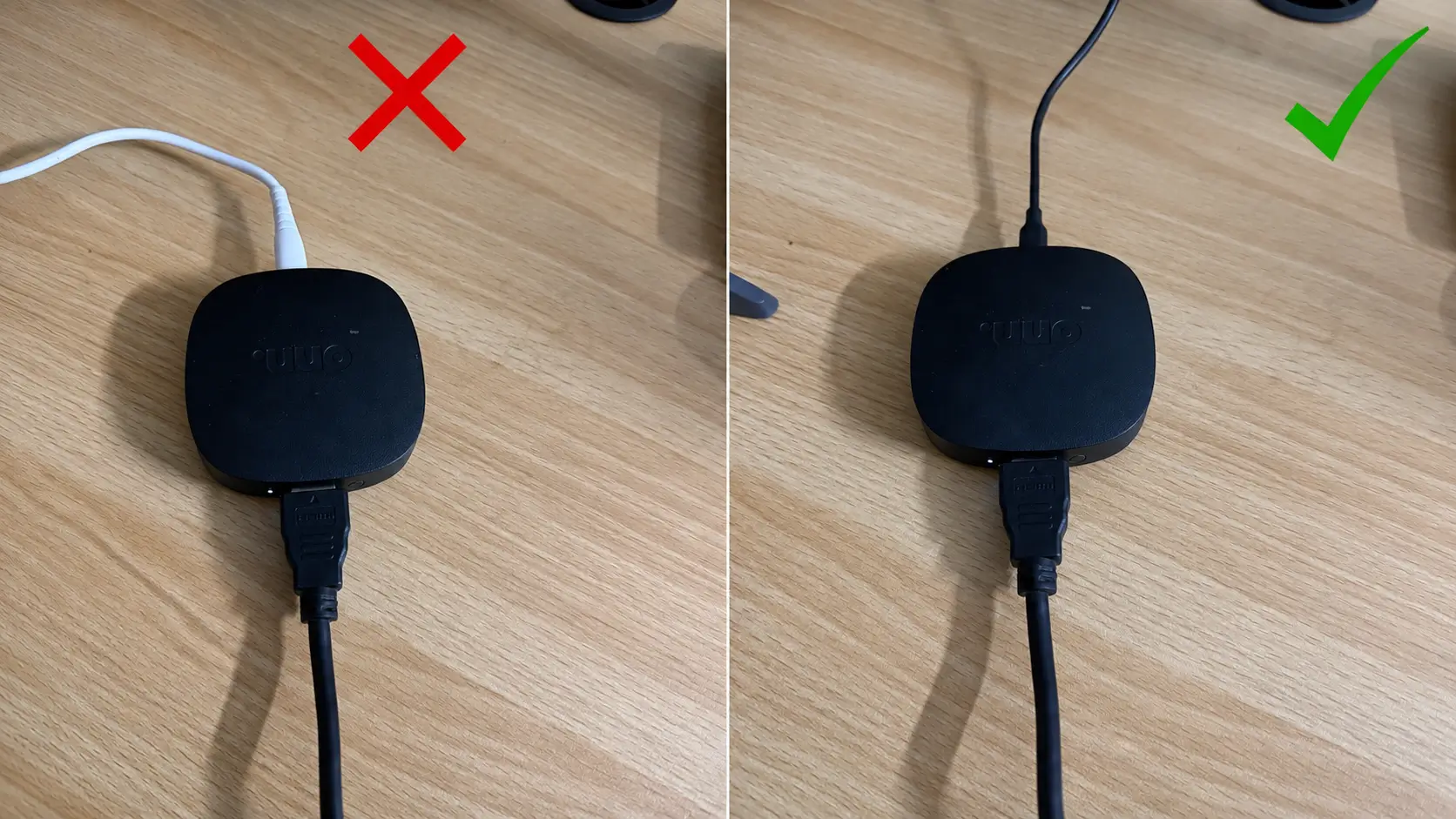 Cheap cables causing power issues on Onn TV