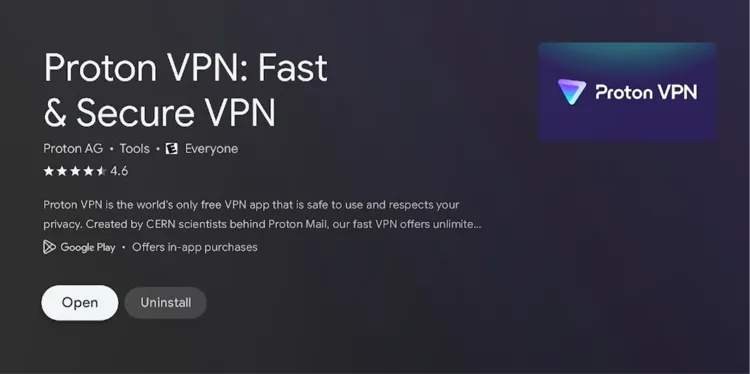 Opening Proton VPN after install