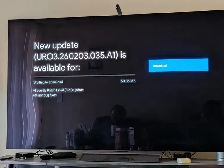 Checking for a system update on Onn TV
