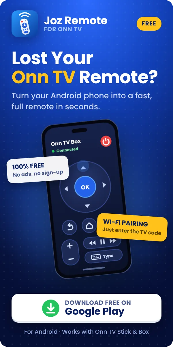 Joz Remote for Onn TV – free phone remote app